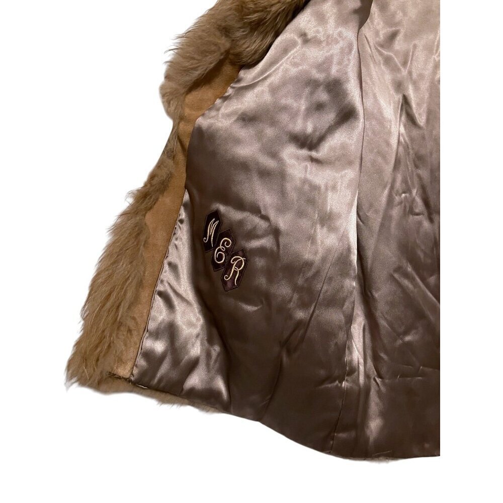 Vintage Fur Coat M Fox Fur Cropped Luxury Glam Maximalist 60s Mob Wife - Picture 5 of 6